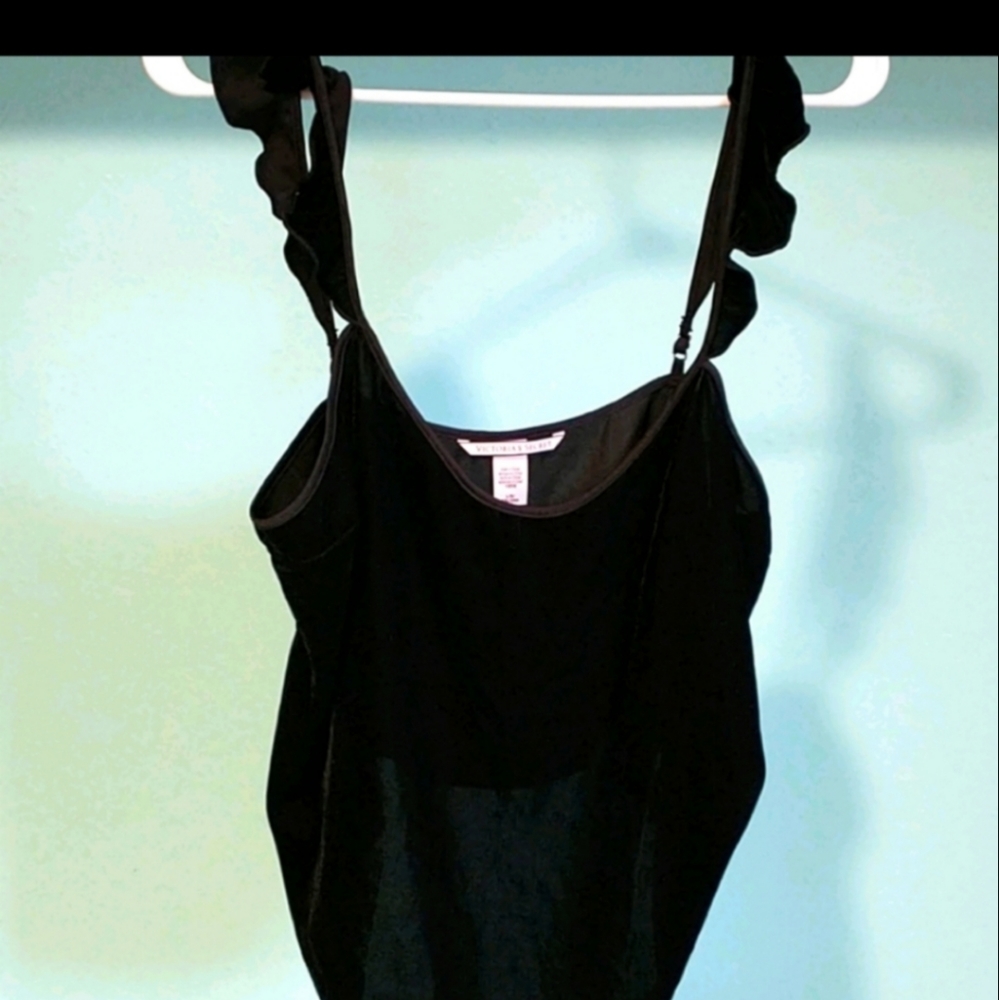 Victoria Secret Velvet Ruffle Tank Cami L - Picture 2 of 6